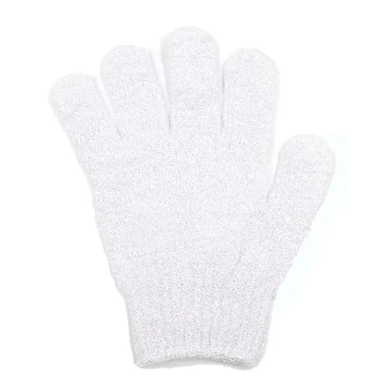 Essentials House 5Pcs White 5/10 New Pieces Exfoliating Bath Gloves Double Sided Bath Gloves for Beauty Spa Massage Skin