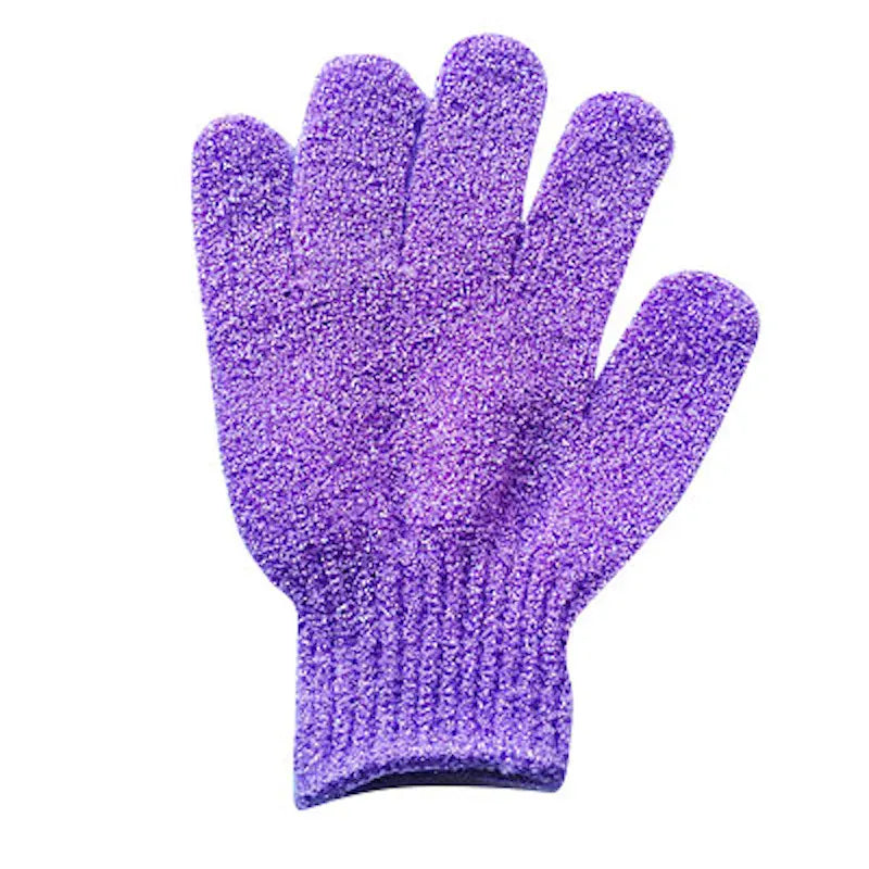 Essentials House 5Pcs Purple 5/10 New Pieces Exfoliating Bath Gloves Double Sided Bath Gloves for Beauty Spa Massage Skin