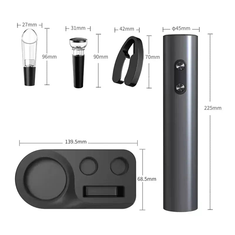 Essentials House Electric Automatic Red Wine Opener Set Multifunction Wine Stopper, Wine Pourer, Electric Bottle Opener Gift
