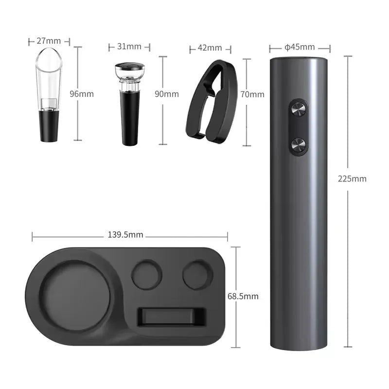 Essentials House Electric Automatic Red Wine Opener Set Multifunction Wine Stopper, Wine Pourer, Electric Bottle Opener Gift