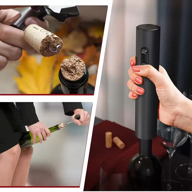 Essentials House Electric Automatic Red Wine Opener Set Multifunction Wine Stopper, Wine Pourer, Electric Bottle Opener Gift