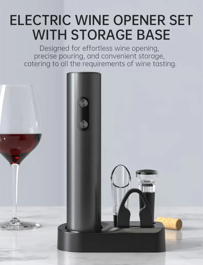 Essentials House Electric Automatic Red Wine Opener Set Multifunction Wine Stopper, Wine Pourer, Electric Bottle Opener Gift