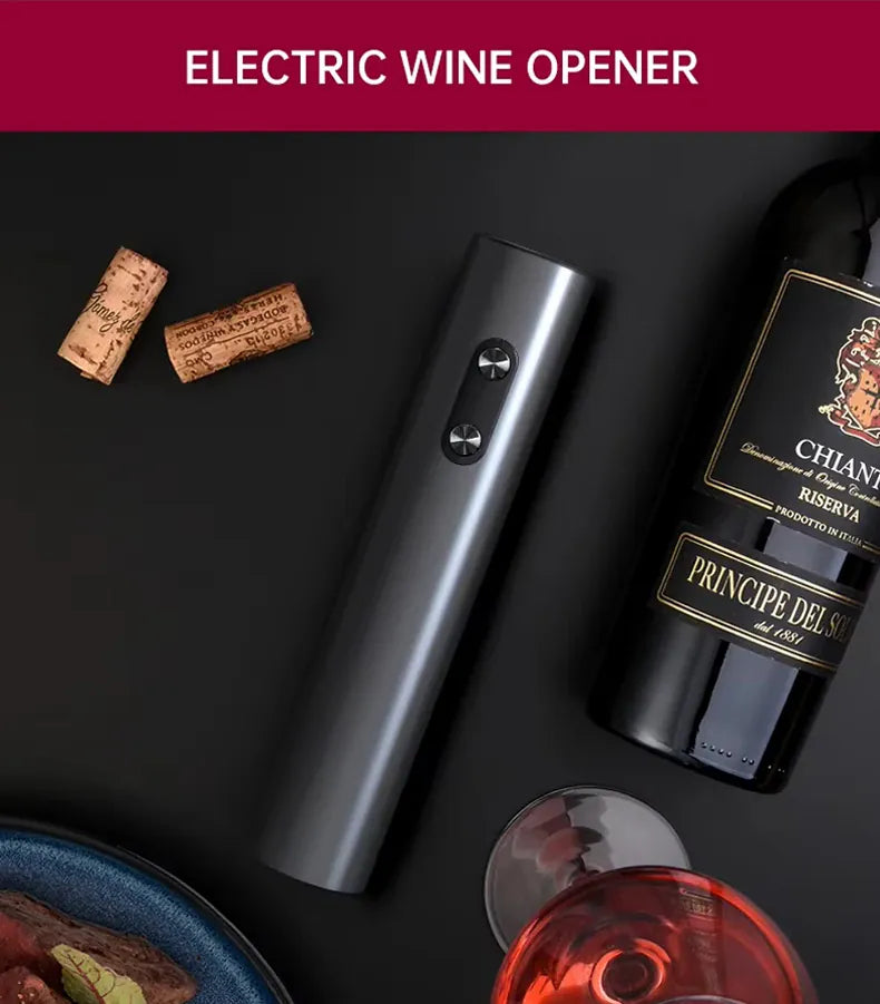 Essentials House Electric Automatic Red Wine Opener Set Multifunction Wine Stopper, Wine Pourer, Electric Bottle Opener Gift