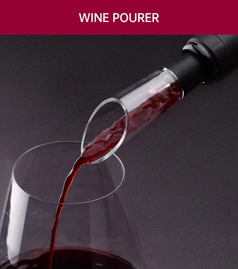 Essentials House Electric Automatic Red Wine Opener Set Multifunction Wine Stopper, Wine Pourer, Electric Bottle Opener Gift