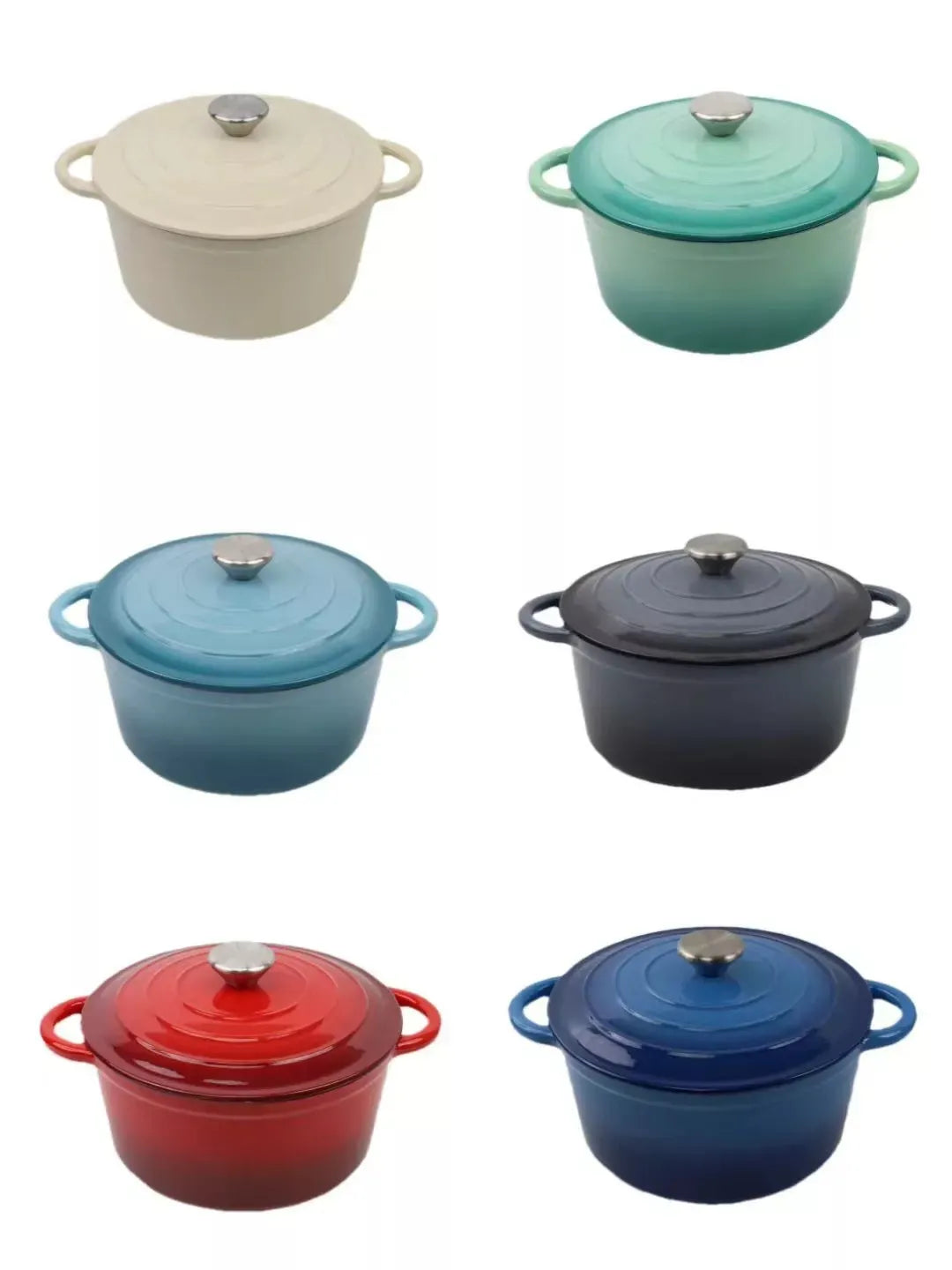 Essentials House Household Classic Cast Iron Enamel Round Handle Three Tendons Soup Pot Binaural Enamel Pot