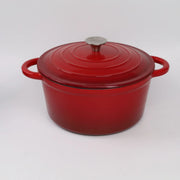 Essentials House red / 20cm Household Classic Cast Iron Enamel Round Handle Three Tendons Soup Pot Binaural Enamel Pot