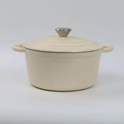 Essentials House milky white / 26cm Household Classic Cast Iron Enamel Round Handle Three Tendons Soup Pot Binaural Enamel