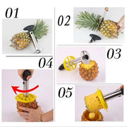 Essentialshouses 00-black 1PCS Stainless Steel Pineapple Peeler Corer Slicer - Easy Fruit Cutter Kitchen Gadget for Quick Delivery