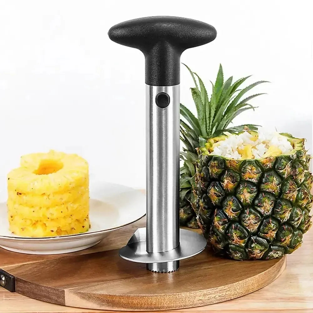 Essentialshouses 00-black 1PCS Stainless Steel Pineapple Peeler Corer Slicer - Easy Fruit Cutter Kitchen Gadget for Quick Delivery