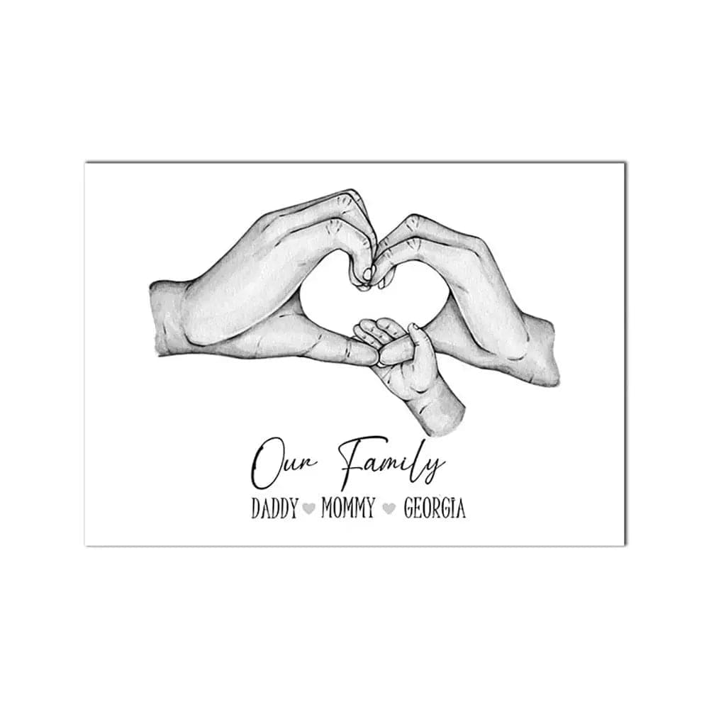 Family Custom Hands Canvas Painting - Essentialshouses
