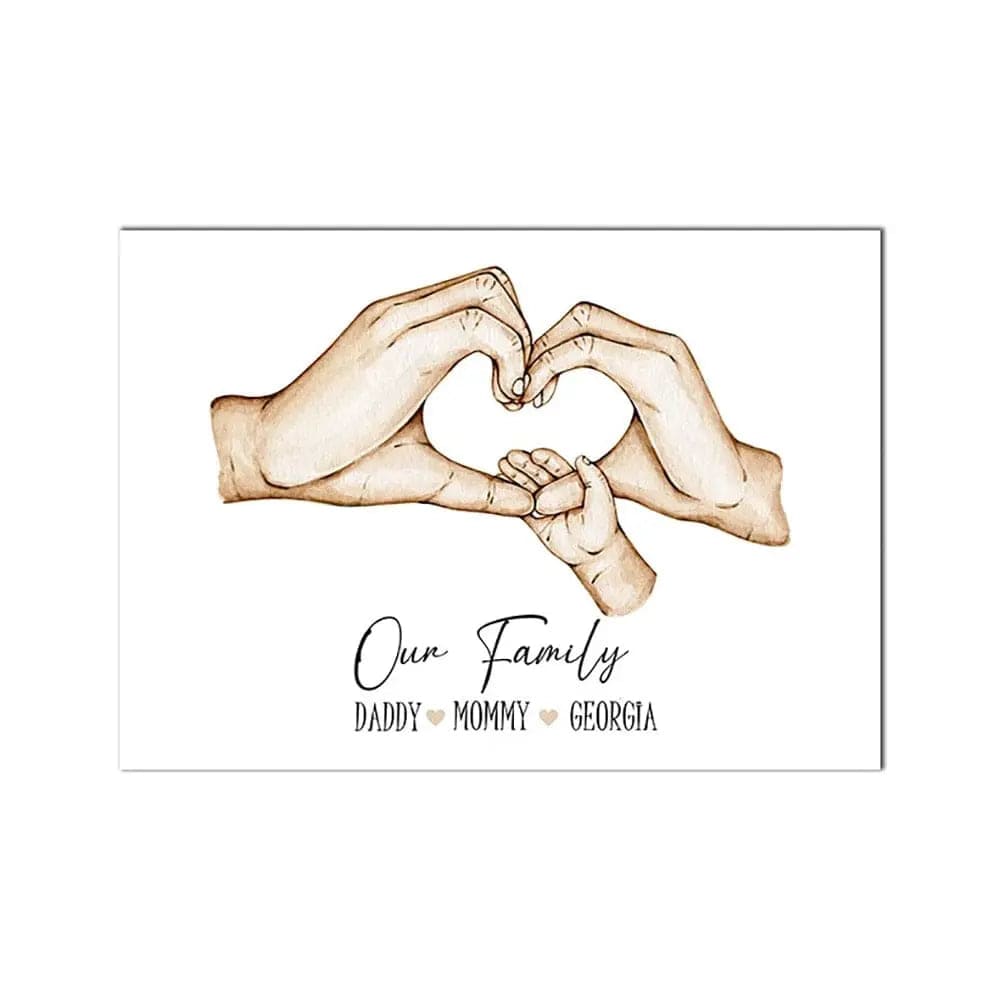 Family Custom Hands Canvas Painting - Essentialshouses
