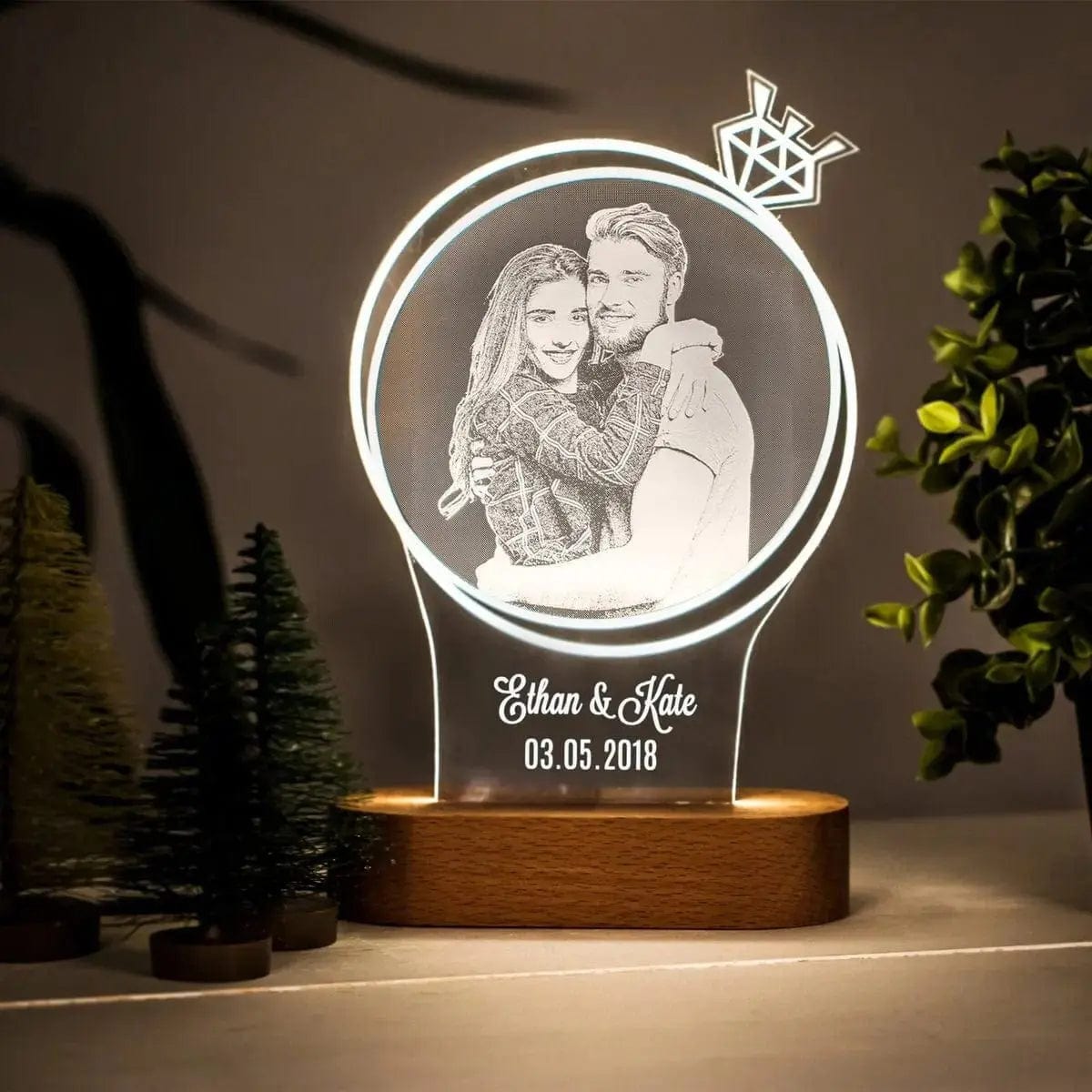 Essentialshouses 1-color Base / Model 1 Custom Photo 3D Photo Lamp