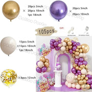 Essentialshouses 1 / Set Metal Purple Balloons Garland Arch Kit