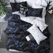 Essentialshouses 1 / Single Cove150x200cm / Flat Bed Sheet Gray Pink Bear Pattern Duvet Cover