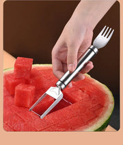 Essentialshouses 1 Stainless Steel Watermelon Cutting Tool Functional Watermelon Fork Slicer Slicing Tool for Melons Fruit Fork Kitchen Gadgets
