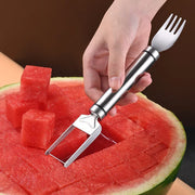 Essentialshouses 1 Stainless Steel Watermelon Cutting Tool Functional Watermelon Fork Slicer Slicing Tool for Melons Fruit Fork Kitchen Gadgets