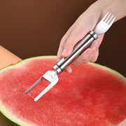 Essentialshouses 1 Stainless Steel Watermelon Cutting Tool Functional Watermelon Fork Slicer Slicing Tool for Melons Fruit Fork Kitchen Gadgets