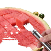 Essentialshouses 1 Stainless Steel Watermelon Cutting Tool Functional Watermelon Fork Slicer Slicing Tool for Melons Fruit Fork Kitchen Gadgets