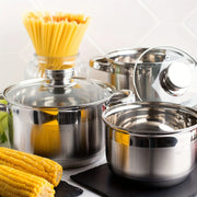 Essentialshouses 10/12pcs- Stainless Steel Pots And Pans 6pots+6pots - Heavy-Duty, Non-stick Cookware Set with Lid for Stew, Simmering, Soup -