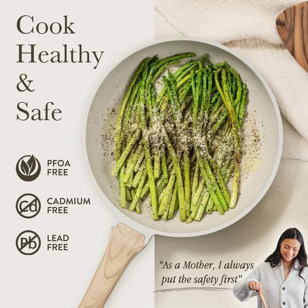 Nonstick White Granite Induction Cookware Set - Essentialshouses