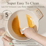 Nonstick White Granite Induction Cookware Set - Essentialshouses