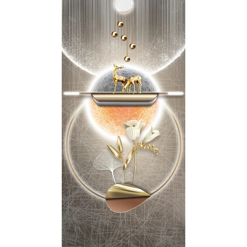 Essentialshouses 11 / 20x40cm No Frame 🦌Golden Deer Tree Nordic Canvas Art – Elegant Wall Décor