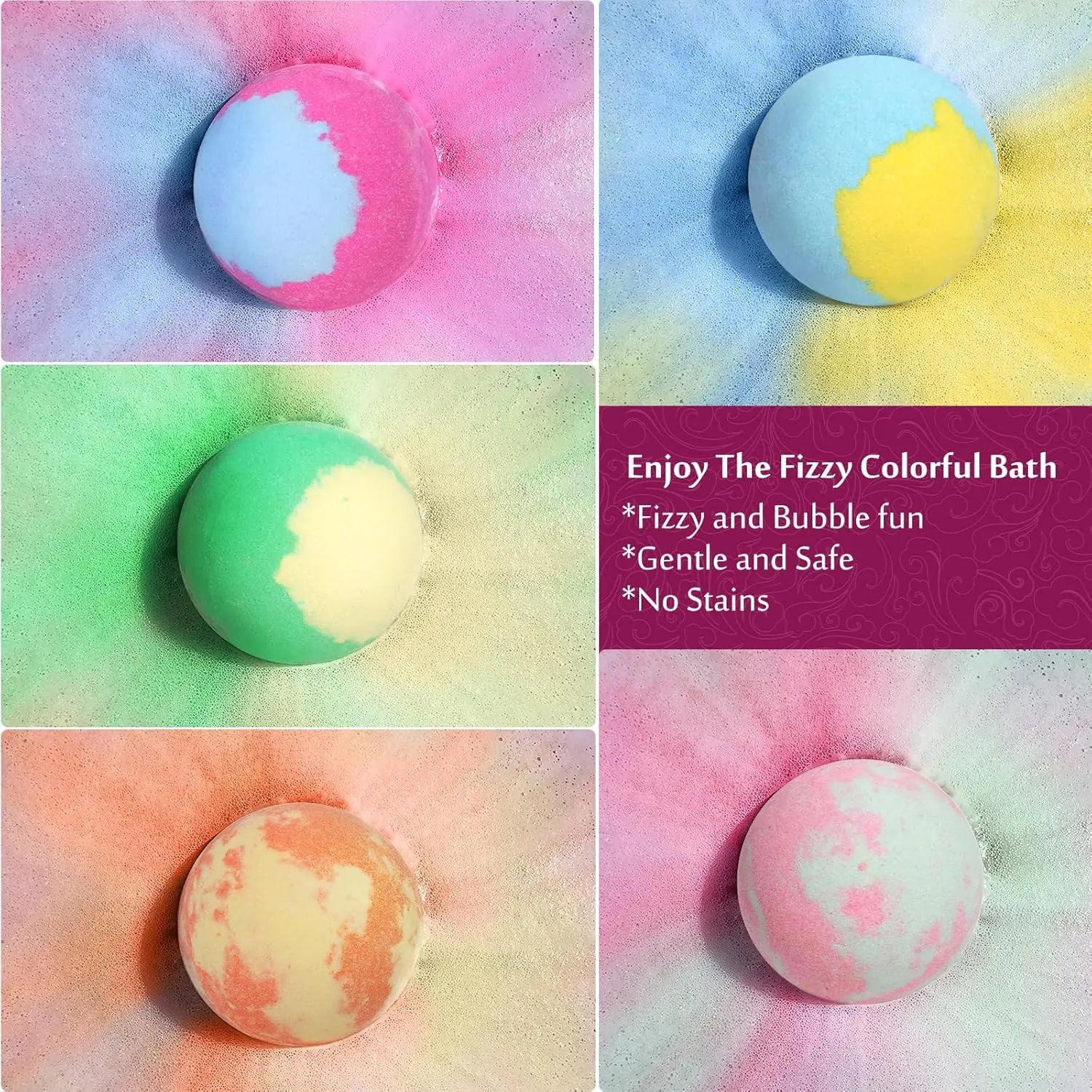 Essentialshouses 12pcs Bath Bombs Set with Surprise Toys Inside Natural Organic Bubble Bath Fizzies Balls Gift for Holiday Gift Set