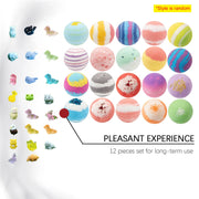 Essentialshouses 12pcs Bath Bombs Set with Surprise Toys Inside Natural Organic Bubble Bath Fizzies Balls Gift for Holiday Gift Set