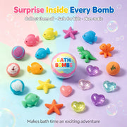 Essentialshouses 12pcs Bath Bombs Set with Surprise Toys Inside Natural Organic Bubble Bath Fizzies Balls Gift for Holiday Gift Set