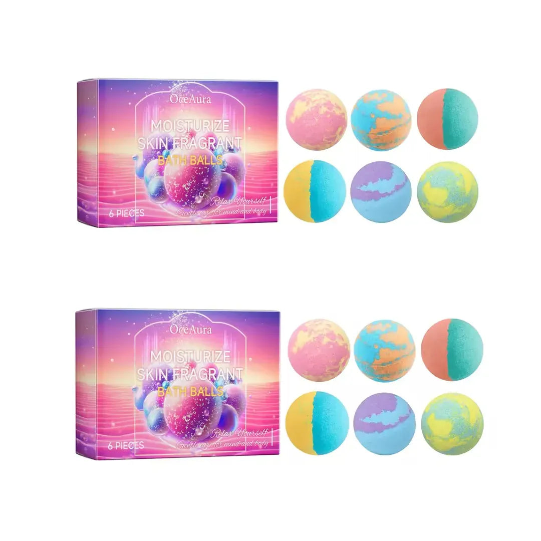 Essentialshouses 12pcs boxed 6PCS Colorful Bath Balls Gift Set Deep Moisturizing Skin Exfoliating Reduce Dryness Cheerful Scent Relax Spa Bath Flavor Balls