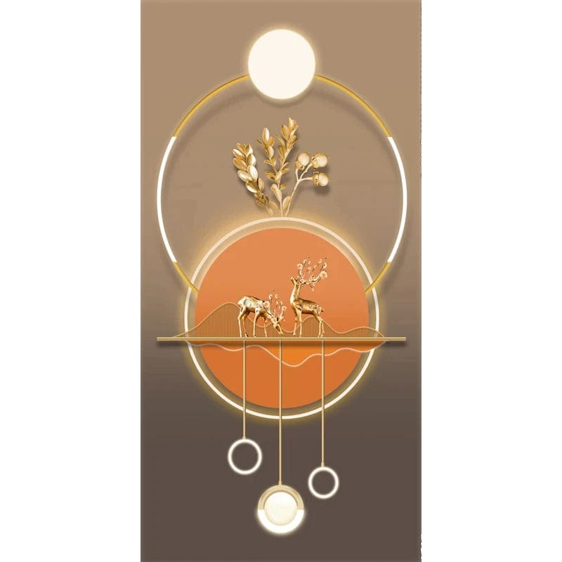 Essentialshouses 14 / 20x40cm No Frame 🦌Golden Deer Tree Nordic Canvas Art – Elegant Wall Décor