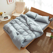 Essentialshouses 14 grayish blue / Single 120x200 bed Soft jersey knit bedding set