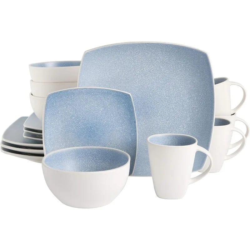Square Reactive Glaze Stoneware Dinnerware Set - Essentialshouses