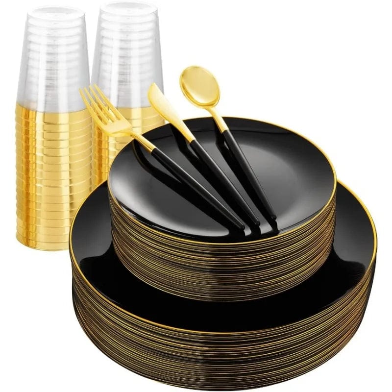 Dark Green Plates Dinnerware Set - Essentialshouses