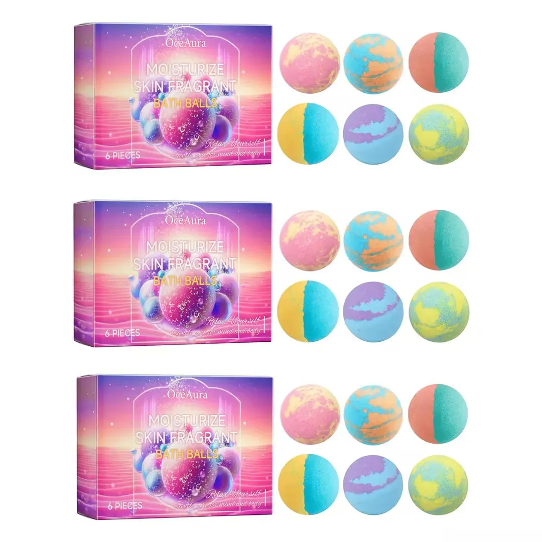 Essentialshouses 18pcs boxed 6PCS Colorful Bath Balls Gift Set Deep Moisturizing Skin Exfoliating Reduce Dryness Cheerful Scent Relax Spa Bath Flavor Balls