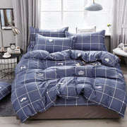 Essentialshouses 19 / Double Cover 200x200 / Flat Bed Sheet Gray Pink Bear Pattern Duvet Cover