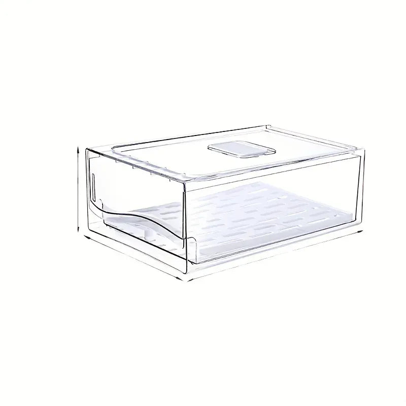 Essentialshouses 1pcKitchen refrigerator storage box drawer type fresh-keeping box eggs and meat food frozen finishing storage box