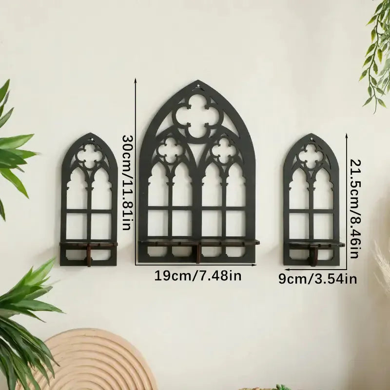 Essentialshouses 1PCS / as picture Wooden Crystal Display Stand Bohemian Hand Stand Gothic Style Wooden Hanging Bracket Wall Storage Holders Decorative Shelves