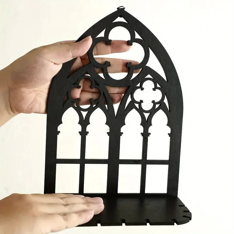 Essentialshouses 1PCS / as picture Wooden Crystal Display Stand Bohemian Hand Stand Gothic Style Wooden Hanging Bracket Wall Storage Holders Decorative Shelves