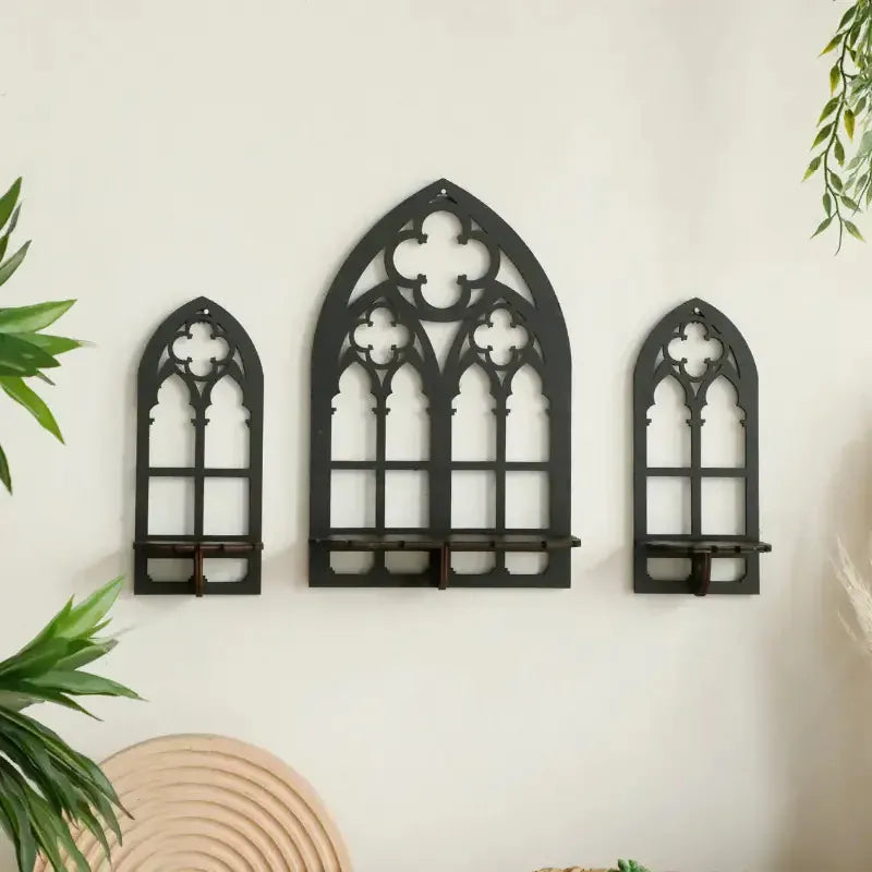 Essentialshouses 1PCS / as picture Wooden Crystal Display Stand Bohemian Hand Stand Gothic Style Wooden Hanging Bracket Wall Storage Holders Decorative Shelves