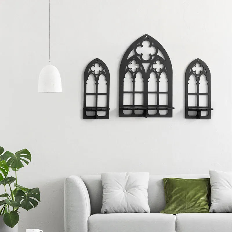 Essentialshouses 1PCS / as picture Wooden Crystal Display Stand Bohemian Hand Stand Gothic Style Wooden Hanging Bracket Wall Storage Holders Decorative Shelves