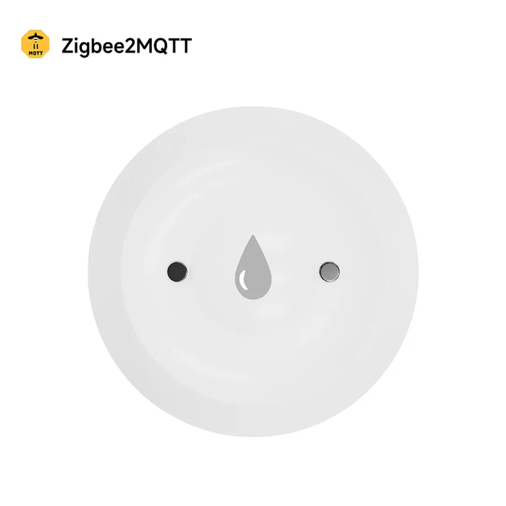 Essentialshouses 1Pcs Zigbee 2MQTT Smart ZigBee3.0 2MQTT Water Leakage Sensor Flood Overflow Alarm APP Remote Monitoring Work with Home Assistant Security Detector
