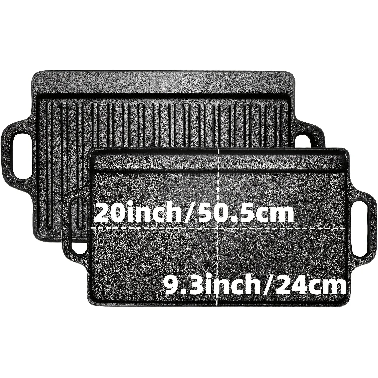 Essentialshouses 2-piece grill set / United States 3PCS Cast Iron Skillet Set (6/8/10 Inch)  Pre-Seasoned, Heavy-Duty Pans for Oven, Grill & Campfire, Even Heat, Non-Stick Surface
