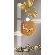 Essentialshouses 20 / 20x40cm No Frame 🦌Golden Deer Tree Nordic Canvas Art – Elegant Wall Décor