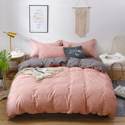 Essentialshouses 20 / Double Cover 200x200 / Flat Bed Sheet Gray Pink Bear Pattern Duvet Cover