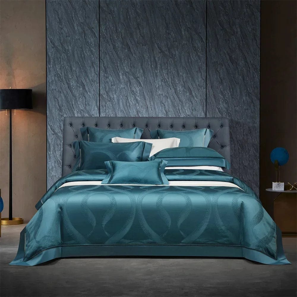 Essentialshouses 20220702 / 7pcs Family size Dark Golden Satin Duvet Cover Set