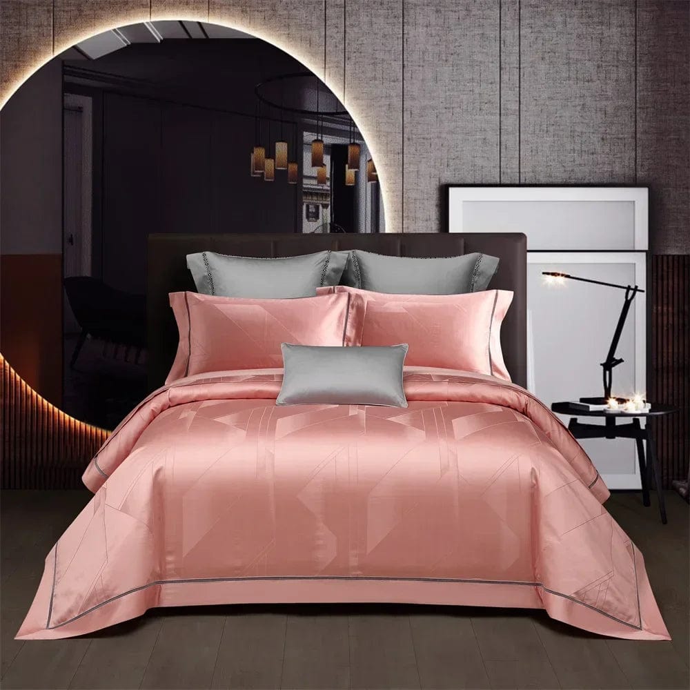 Essentialshouses 20220705 / 4pcs King Dark Golden Satin Duvet Cover Set