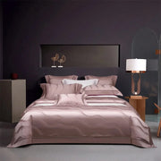 Essentialshouses 20220708 / 6pcs Queen Dark Golden Satin Duvet Cover Set