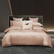 Essentialshouses 20231321 / 6pcs Queen Dark Golden Satin Duvet Cover Set