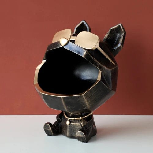 Essentialshouses 2077Black 🐶Big-Mouth French Bulldog Storage Box – Resin Decor